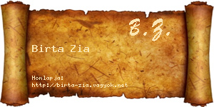 Birta Zia névjegykártya
